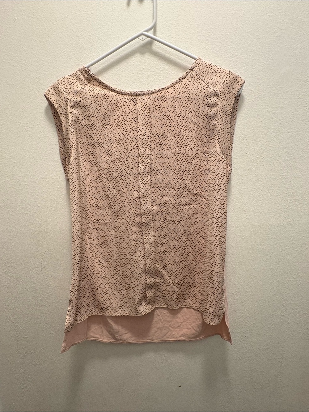 The Limited Blush Pink Polka Dot Cap Sleeve Blouse
